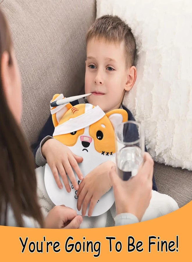 LeYoHa Get Well Soon Dog Plush - Dog Stuffed Animals Corgi Plushie Toys with Injury Bandage, Kids' Pillow Cushion, Gifts for Patient Girls Boys, 9 Inch - Image 2